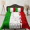 RZPFQB Flagge Kinder Bettwäsche 200x220 Bettwäsche Set für Teens Jungen Mädchen Kinderbettwäsche Italien Banner Bettbezug Set Grün Weiß Rot Microfaser Bettwäscheset