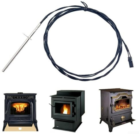 Advokingtap Thermistor Temperaturfühler Sonden für Pelletofen und Kohleöfen, geeignet für Heizgeräte, 10 x 10 x 2 cm