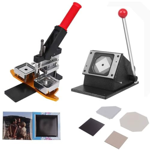Fridge Magnet Button Maker Machine,50x50mm Button Badge Maker,DIY Square Button Press Machine,with Fridge Magnets Cutter