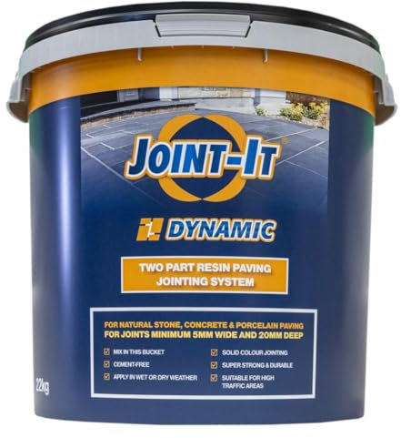Joint-it Dynamic Two Part Resin Paving Jointing System, Black, 22.5kg, for Natural Stone and Concrete