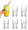 vienberg Lot de 6 verres à matcha - 400 ml - Verre nervuré avec motif géométrique - Verre pour matcha smooties eau soda - Verres empilables