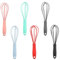 7PCS Colourful Silicone Mini Whisks Set - 6 Heat-Resistant Non-Scratch Balloon & Dough Whisks for Baking, Non-Stick Pans（6 Vibrant Colours）