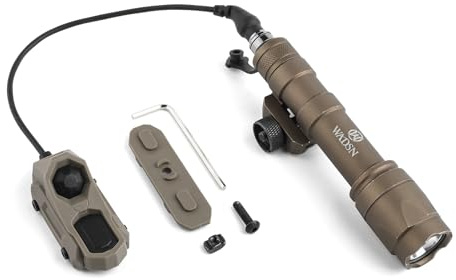 QIRUIMY M600C - Linterna LED táctica, 600 lúmenes, luz de explorador ligera para mlok Keymod 20 mm Picatinny Rail System (Marrón)