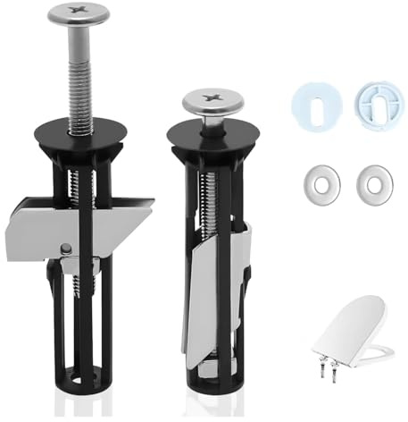 Toilettensitz-Schraubensatz 2 Stück,WC Sitz Befestigung Edelstahl,Toilettendeckel Befestigungsset für oberen Montage,Inkl.Schrauben und Muttern,Toilettendeckel Wartung Zubehör und Reparaturset