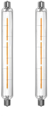 Generico Lampadine LED 4W S15s, Striscia LED S15s da 284mm, Sostituzione Lampadina S15 da 60W, Bianco Caldo 2800K, Luce Filamento Tubolare T25 (Confezione da 2)