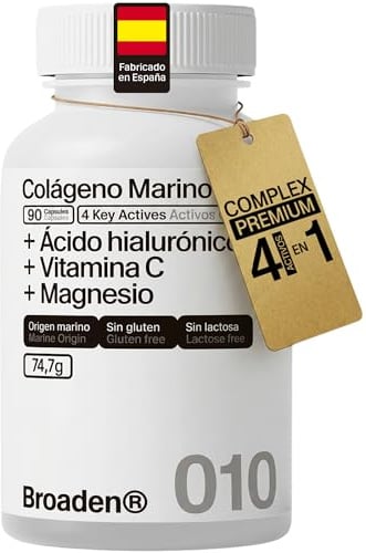 90 Cápsulas Colágeno Marino Hidrolizado COMPLEX con Ácido Hialurónico + Vitamina C + Magnesio (90 Cápsulas)