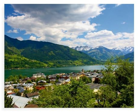 Puzzles für Erwachsene 1000 Teile，Über den Dächern von Zell am See，Spiel für die Wohnraumdekoration（38x26cm）-BE4