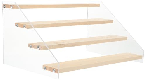 Alipis Mehrstöckiges Spice Rack aus Acryl und Holz Stabiles Gewürzregal für Zuhause mit Modernem Design Hält Mehrere Gewürzgläser Sicher und Praktisch
