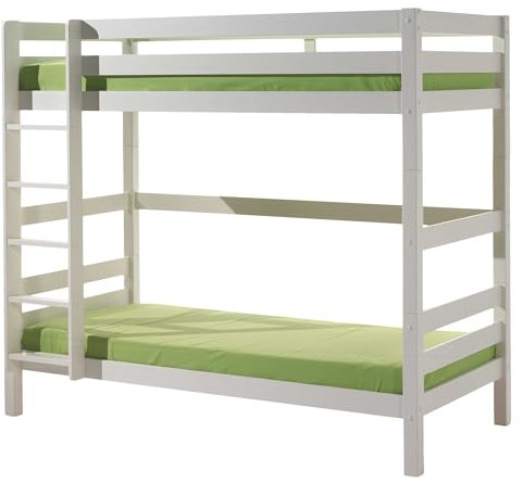 'Autobett picoolrb14 Pino Kombination 2 teilig: Etagenbett 1, 80 Meter und 2 Schubladen Weiß Bett Kiefer 209 x 105 x 182 cm