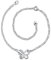 Boowhol Chaîne de cheville réglable en argent sterling 925 avec papillon et zircone pour femme et homme