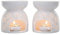 ComSaf Wax Melt Burners Essential Oil Burners Set of 2 - Flower Pattern, Lovely Aromatherapy Aroma Burner Ceramic Lamp Diffuser Candle Tealight Holder Home Bedroom Decor Christmas Housewarming Gift
