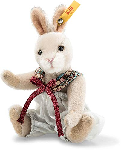 Steiff 026843 Vintage Memories Rick Hase in Geschenkbox 16 cm Hellgrau 5-Fach gegliedert, Kopf und Glieder locker am Körper Befestigt
