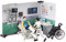 bruder 62711 - Bworld Krankenstation, Ärztin, Patient, Ausrüstung, Büroausstattung, Wandregal, Krankenbett, Rollstuhl, Hintergrundelemente - 1:16 Sanitäter Krankenhaus Rettungsdienst