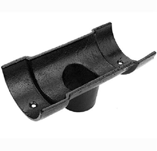 Alumasc Apex Cast Iron Gutter 100mm 4 Half Round HG40/RO/25 Running Outlet 63mm (Black Primed)