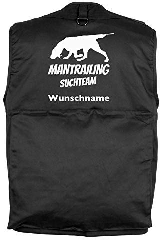 Tierisch-tolle Geschenke Mantrailing 6 - Hundesportweste Hundeführerweste mit Rückentasche und Namen M