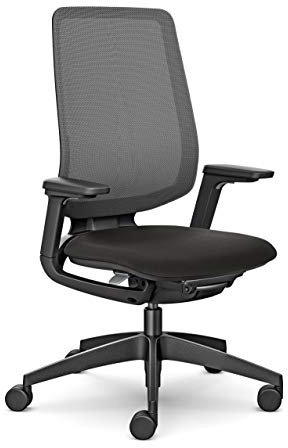 Sedus se:flex schwarz, Bürostuhl, Drehstuhl, schwarz, mit Armlehnen, Membran