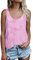 Maglietta da donna senza maniche, estiva, vestibilità larga, 964 rosa, L