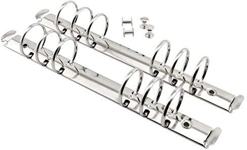 heyous 2 x A5 Notizbuch-Ringbuch-Mechanismen mit 6 Löchern, 3 cm Durchmesser, silberfarbene Metall-Clip, Ringbinder, DIY Füllpapier, Aufbewahrungsordner Zubehör