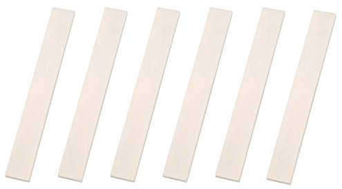 Alnicov 6Pcs Acoustic Guitar Bone Blanks Saddle,Guitar Bridge Saddle Blank for Acoustic Classical Guitar Mandolin Banjo Ukulele 80mm