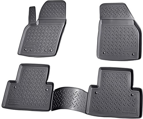 Recambo 3D Gummi Fußmatten kompatibel für Volvo S40 | V50 | BJ 2004-2012 | Auto Gummimatten | Passgenau | mit Rand | schwarz