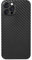 aiino Skin Case für iPhone 12 Pro Max, Schwarzes Cover mit Kohlefaser-Effekt, stoßfest und kratzfest, ultradünn, leicht und flexibel, kompatibel mit MagSafe, Italienische Qualität - Schwarz