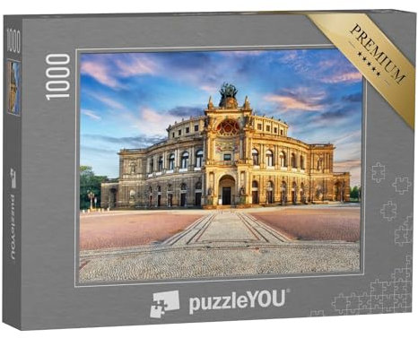 puzzleYOU: Puzzle 1000 Teile „Semperoper in Dresden bei Nacht, Deutschland“ – aus der Puzzle-Kollektion Dresden, Deutsche Städte, Semperoper Dresden, Deutsche Großstädte