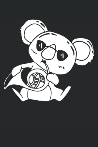 Koala mit Waldhorn: Notizbuch LINIERT | Eine lustige Kladde mit Waldhornspieler Motiv