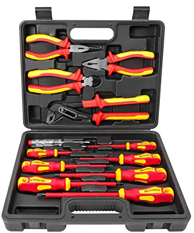 BILITOOLS Juego de destornilladores y alicates aislados, 1000 V, destornilladores Pozidriv ranurados Phillips magnéticos para electricista