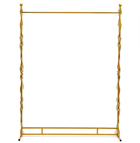 Metall-Hochzeitskleid-Brautkleiderständer, Quadratisch Brautkleid, Kleiderständer|Hochzeitskleidung Ausstellungsstand für die Hochzeit|205 * 150 * 45cm (Gold)