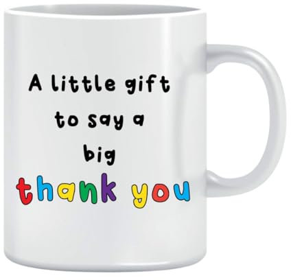 Wanky Candles Funny Thank You Mug for Teacher or Colleague Rainbow Text Design 11oz Ceramic Coffee Cup Both Sides Print - KMUG32