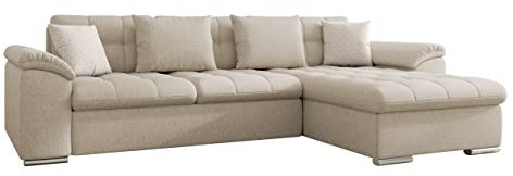Mirjan24 Ecksofa Diana, Eckcouch mit Bettkasten und Schlaffunktion, Elegante Couch, Polsterecke Sofa, Couchgarnitur, Schlafsofa, Bettsofa (Matana 17 + Matana 17 + Evo 27, Ecksofa Rechts)