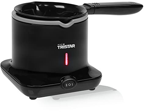 Tristar Schokoladen Fondue und Gummibärchen-Maschine, für 4 Personen, inklusive 6 Fonduegabeln und 2 Silikon-Bonbonformen für Süßigkeiten, 70 W, schwarz, CF-1606