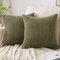 EMEMA Kissenbezug 50x50 cm Kordsamt Kissenbezüge Dekokissen Sofakissen Cord Kissenhülle Zierkissenbezug Kord Dekorative Weiche für Sofa Wohnzimmer Schlafzimmer 2er Set Olivgrün
