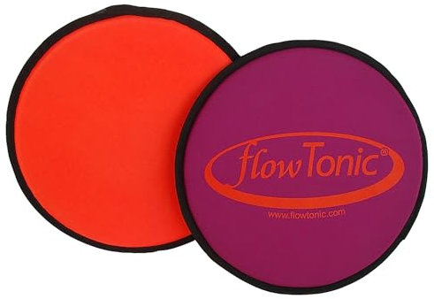 FlowTonic Slide Pads | Stabilisiert Gelenke u. Wirbelsäule | Leicht & handlich | Multifunktional | Geschlossenzelliges Material | Für Fitness, Pilates | 2 Stück | Schwarz