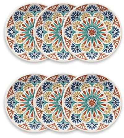 TarHong Abode Homewares Planta Desert Rio Dinner Plate, 10.5, Planta (Majority Plant Based with Melamine Binder), Indoor/Outdoor, Set of 6