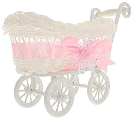 Mikikit Party Geflochtene Körbe Kinderwagenspielzeug Aus Korbgeflecht Hochzeitsbevorzugung Blumenkorb Mini Geflochtener Kinderwagen Geschenke Für Landmädchen Miniatur Früchtekorb Pp Baby