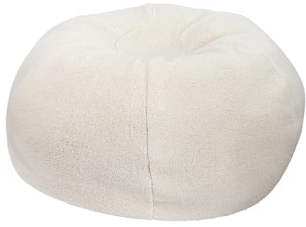 Flash Furniture Duncan Sherpa Bean Bag Chair, Classic Refillable Bean Bag Chair for Kids and Teens, Large, Natural