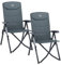 TIMBER RIDGE 2er Campingstuhl Faltbar Kleines Packmaß Klappstuhl Camping 150kg Hohe Lehne mit 4 Positionen verstellbar mit Tasche Liegestuhl Alu für Garten Balkon Wohnmobil Grau
