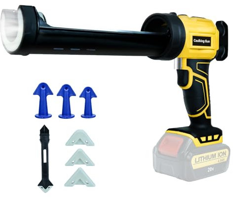 Pistola a cartuccia a batteria per DeWalt 20V Max con luce LED e 4 velocità regolabili Per riparare le piastrelle del pavimento e sigillare i piani di lavoro della cucina (Batterie non incluse)