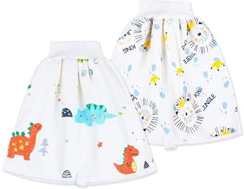 MOEMOE BABY 2 Stück Windelhosen Nachtgebrauch Windelrock Kinder, Töpfchen Trainingshose, Baumwolle Lernhose Trainerhosen für Kinder Dinosaurier L