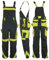 Agritrade AK Men's Workwear Work Trousers VIS Grey-Yellow Bib & Brace Overalls Dungarees Multi Pocket (32-34 inch)