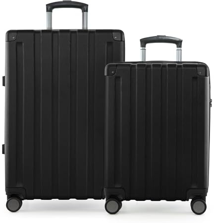 Hauptstadtkoffer Q-Damm - 2er Kofferset, Trolley-Set, TSA, Rollkoffer, Reisekoffer, (S & M), Schwarz