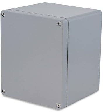 BOXEXPERT Aluminium Industriegehäuse 230x200x180mm IP66 pulverbeschichtet Serie Alster Druckgussgehäuse Installationsgehäuse Leergehäuse Wandgehäuse grau