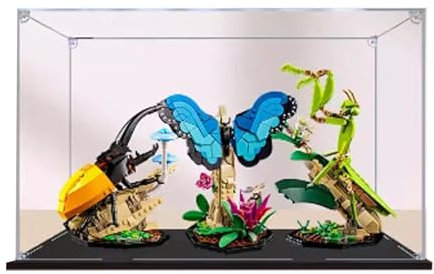 FEIFANBOYANG Transparente Acryl-Vitrine für Lego 21342 Insekten, Schlossmodell, staubdicht, transparent, Vitrine (39,9 x 19,8 x 24,9 cm) (nur Vitrine) (3 mm)