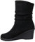 Stivaletti da donna in pelle scamosciata, con zeppa, alla moda, in autunno e inverno, per il tempo libero, con plateau e tacco medio, con zeppa, casual, comodi, invernali, tinta unita, Nero , 41 EU