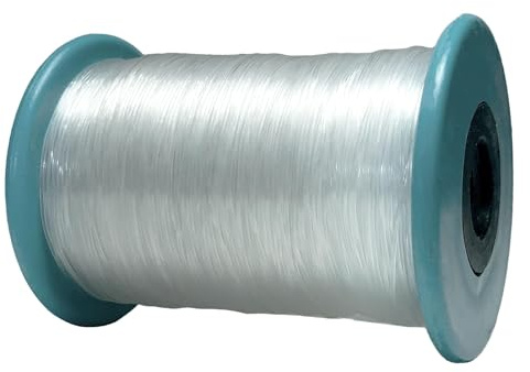 Filo di nylon trasparente (0,4 mm), corda sottile in plastica, filo da pesca, filo di perline per la fabbricazione di gioielli, bracciali, collane e altri mestieri, (trasparente 1, 0,4 mm)