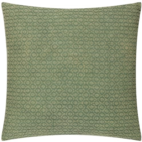 furn. Yard Tryfan Textured Cotton Feather Rich Cushion - Olive - 50x50cm