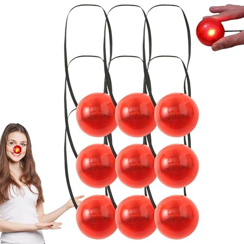 Rote Clownnase, blinkende rote Nase von Rudolph | Rote Nase von Rudolph - mit blinkenden Lichtern | Rote Clownnase, batteriebetriebene Clownnase, Cosplay, für Erwachsene