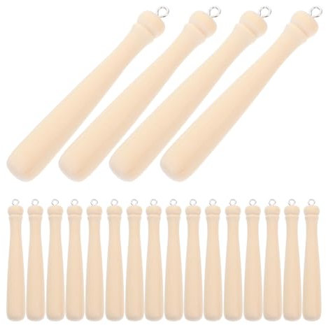 NUOBESTY 20st Baseballschläger-anhänger Aus Holz Anhänger Charme Baseball-ornamente Kleiner Holzschläger Schlüsselanhänger-zubehör Diy-schmuckprojekt Anhänger Für Schmuck Hölzern Beige