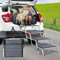 Hundetreppe Auto Für Große Hunde mit Teppich, Extra Breit 4 Stufen Hunderampe Auto Klappbar,Leichte Hunderampe Auto Klappbar, rutschfeste Hundetreppe für Lastwagen und SUV, Unterstützung bis 100 KG